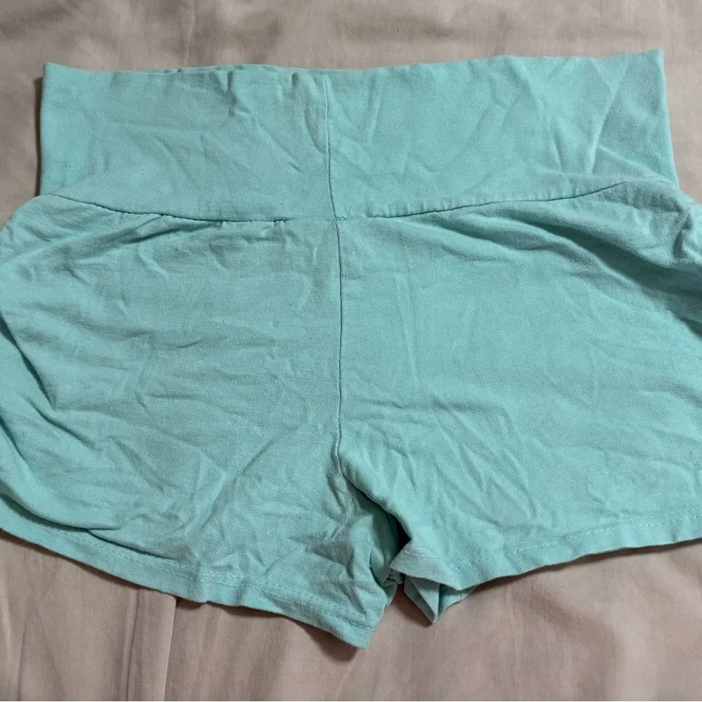 Bobbie Brooks Light Blue High-Waisted Sleep Shorts - Picture 5 of 6